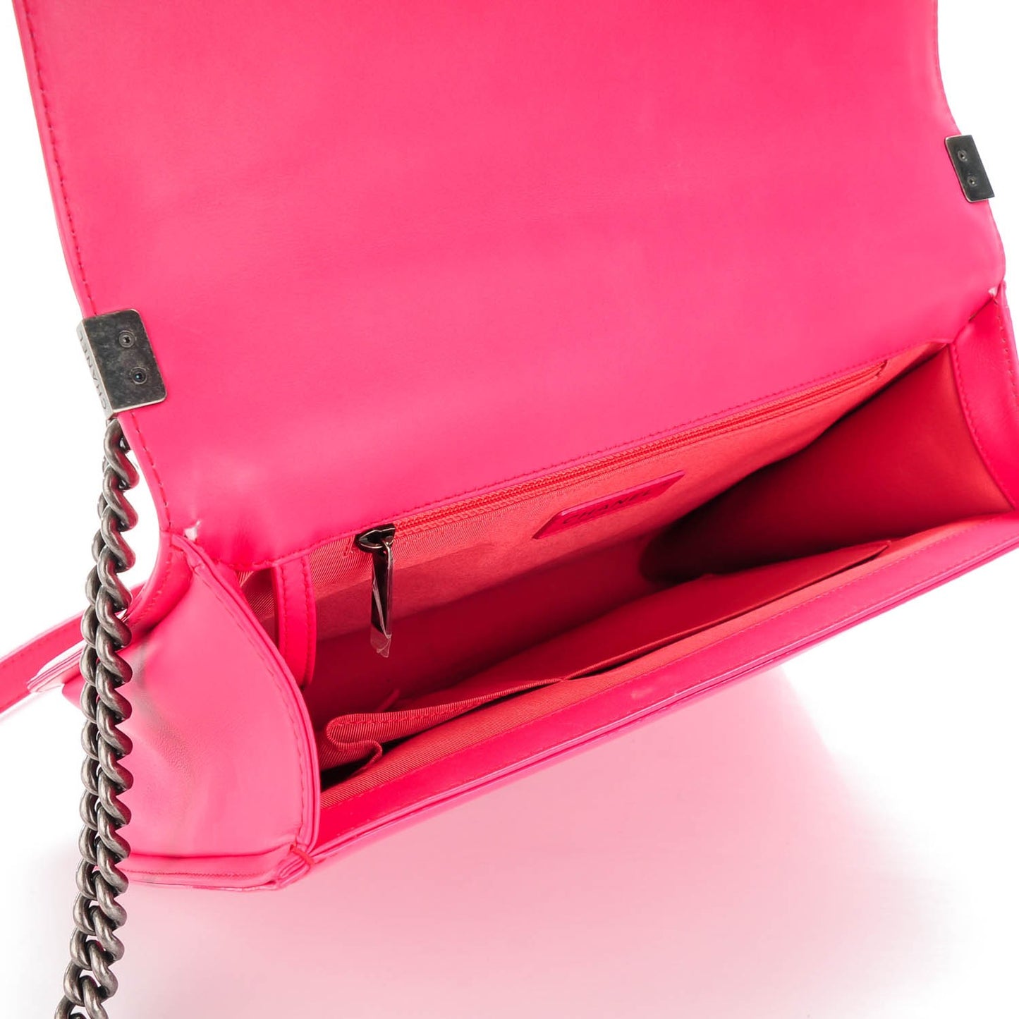 Patent Quilted Large Boy Flap Pink
