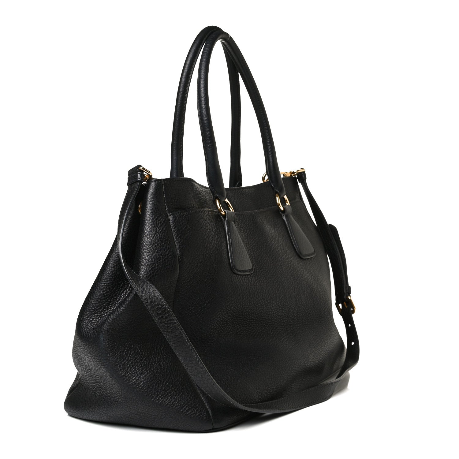 Prada Vitello Daino Shopping Tote Black 2 of 24