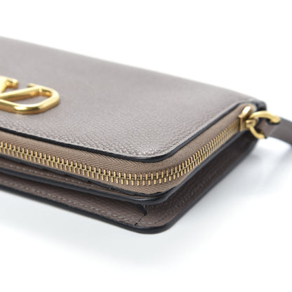 Valentino Garavani Grainy Calfskin Vlogo Zip Around Wallet Clay 8 of 10
