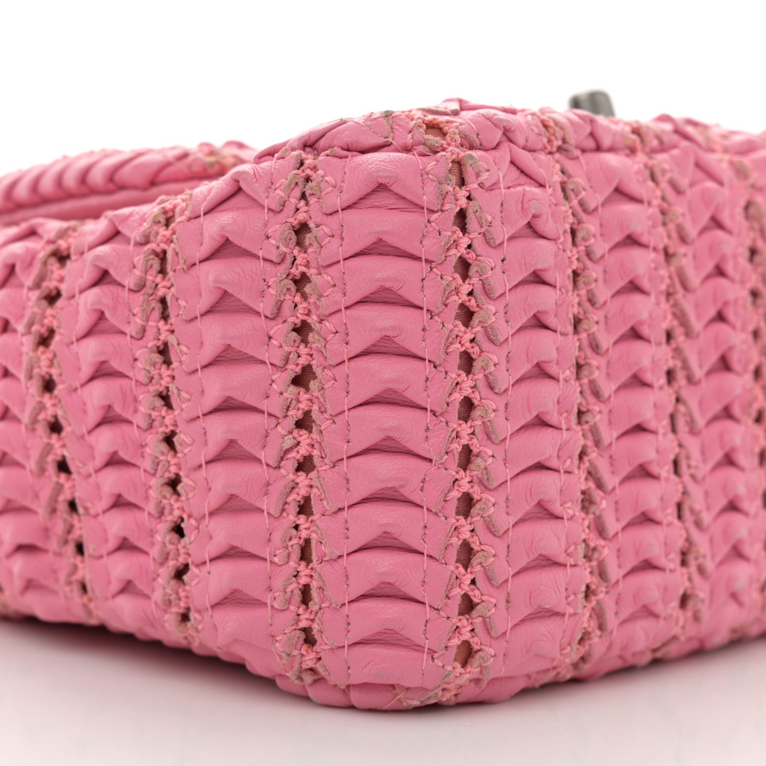 Chanel Lambskin Crochet Embroidered Mini Flap Pink 9 of 14