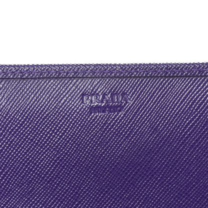 Prada Saffiano Metal Oro Chain Wallet Viola 6 of 11