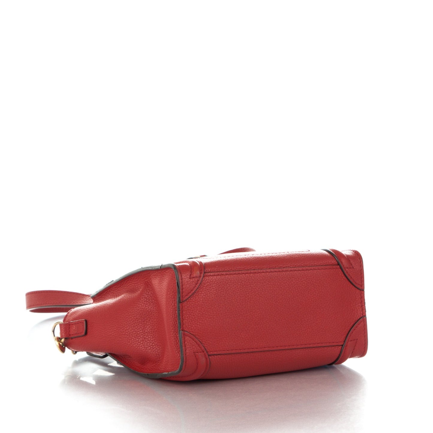Drummed Calfskin Nano Luggage Coquelicot