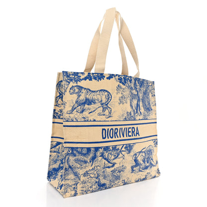 Christian Dior CHRISTIAN DIOR Straw Dioriviera Tote Blue 2 of 8