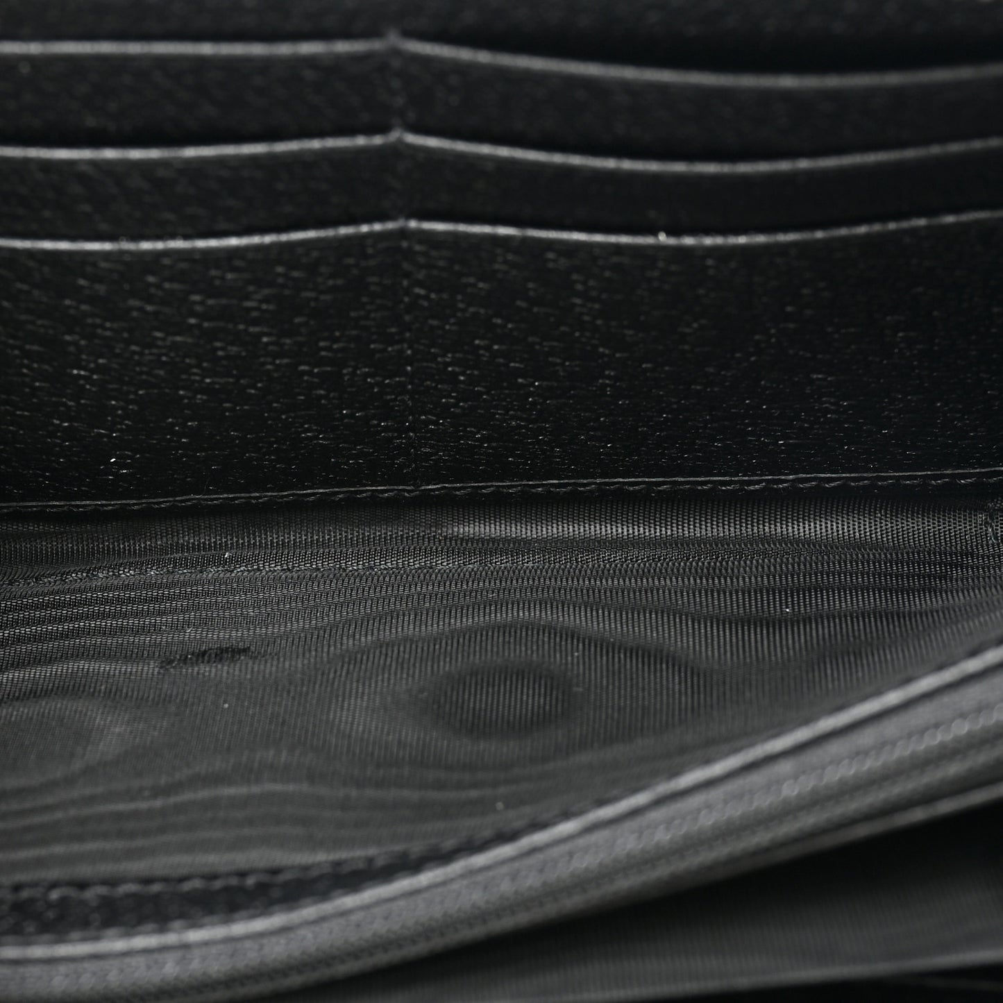 Dollar Calfskin Boar Effect GG Marmont Zip Around Wallet Black