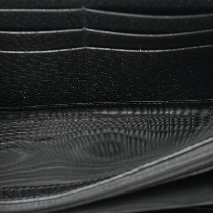 Gucci Dollar Calfskin Boar Effect GG Marmont Zip Around Wallet Black 8 of 14