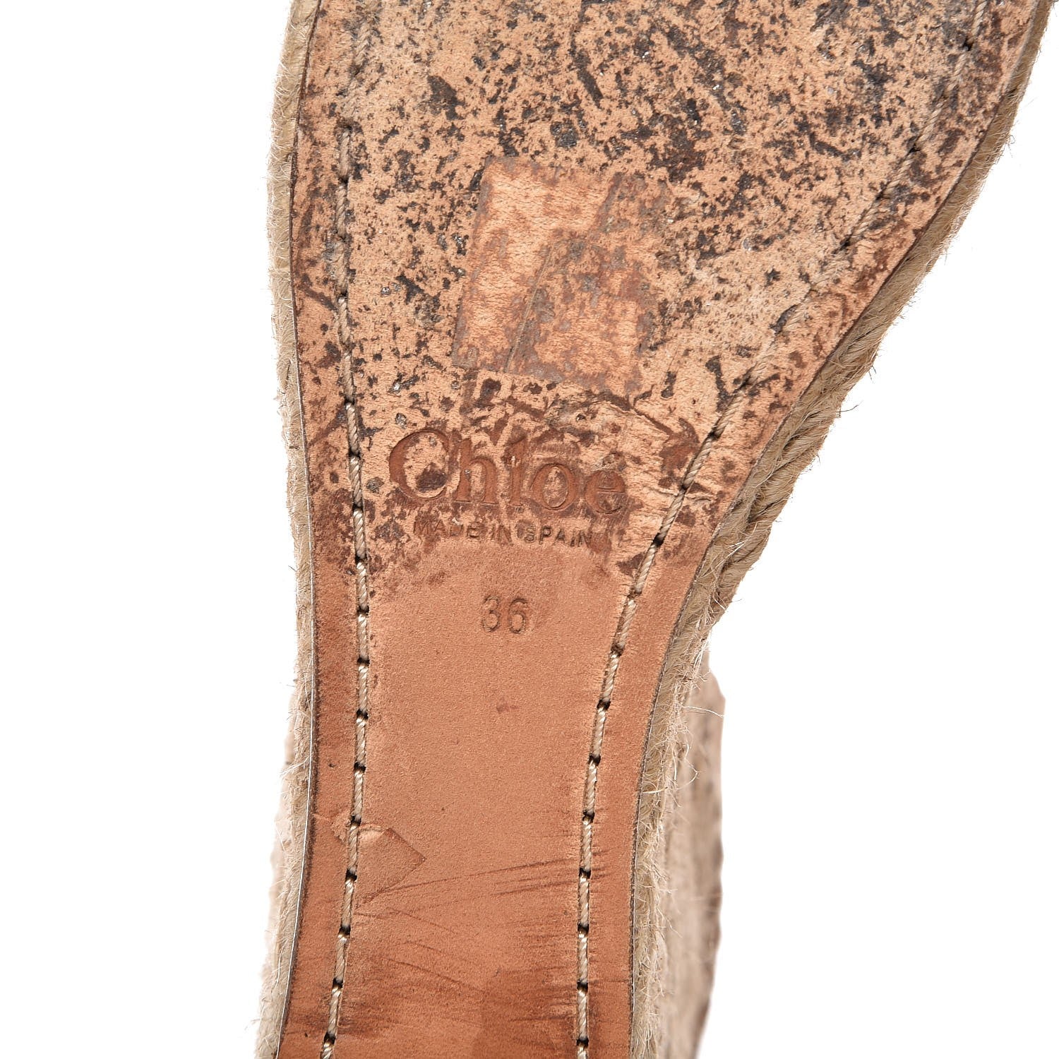 Chloe Suede D'Orsay Espadrille Wedges 36 Reef Shell 8 of 12