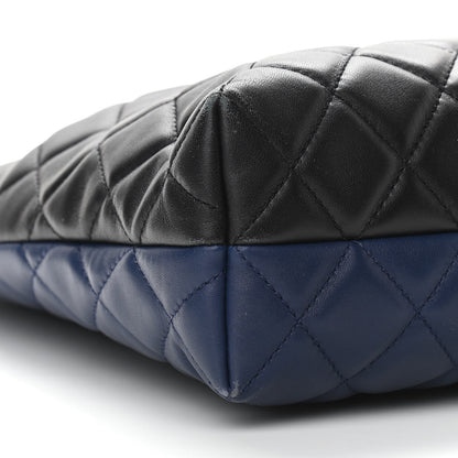 Chanel Lambskin Quilted Small Urban Delight Tote Black Blue 9 of 15