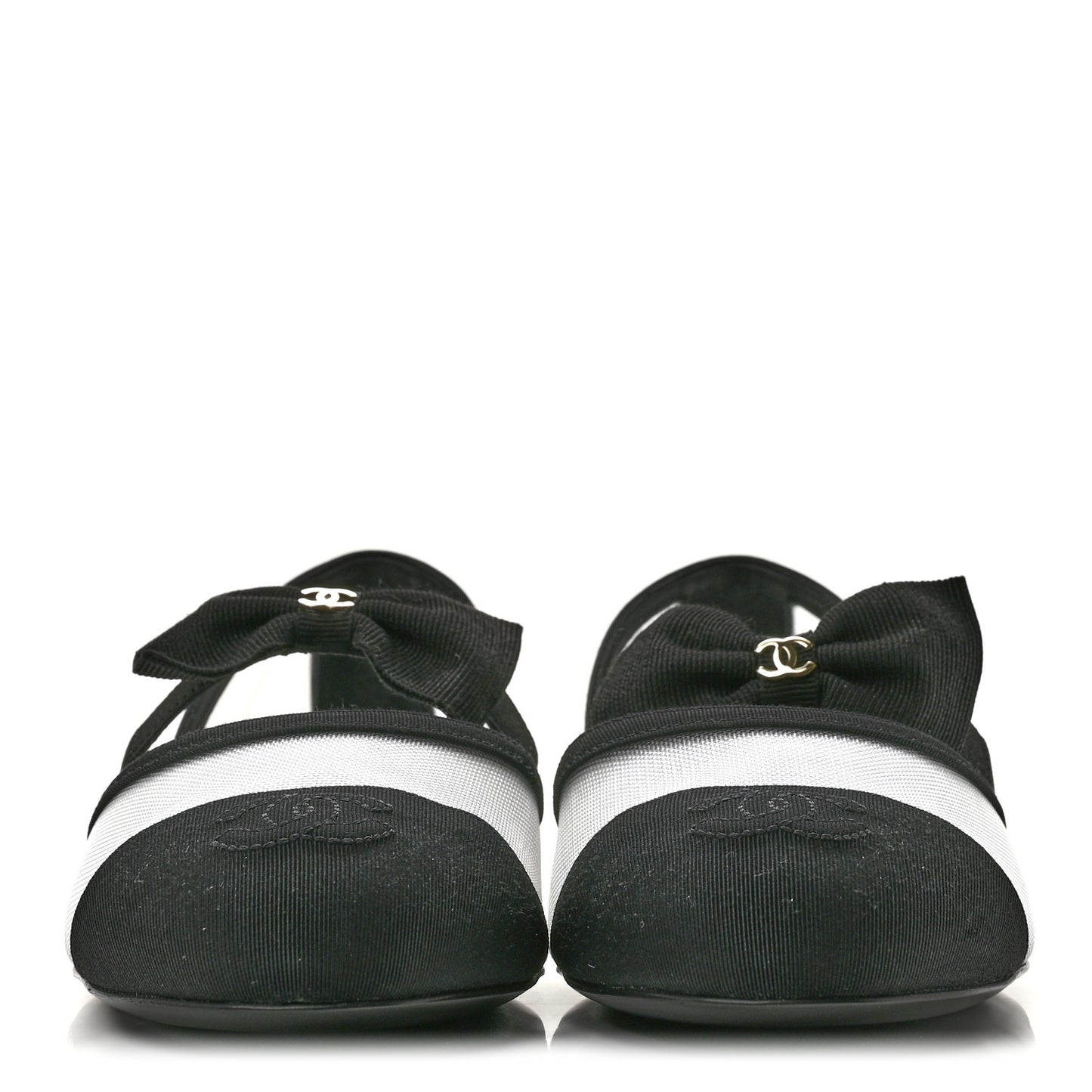 Mesh Grosgrain Mary Janes Flats 37 White Black
