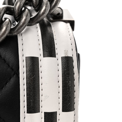 Chanel Calfskin Quilted Checkerboard Trim New Medium Boy Flap Black White 11 of 11