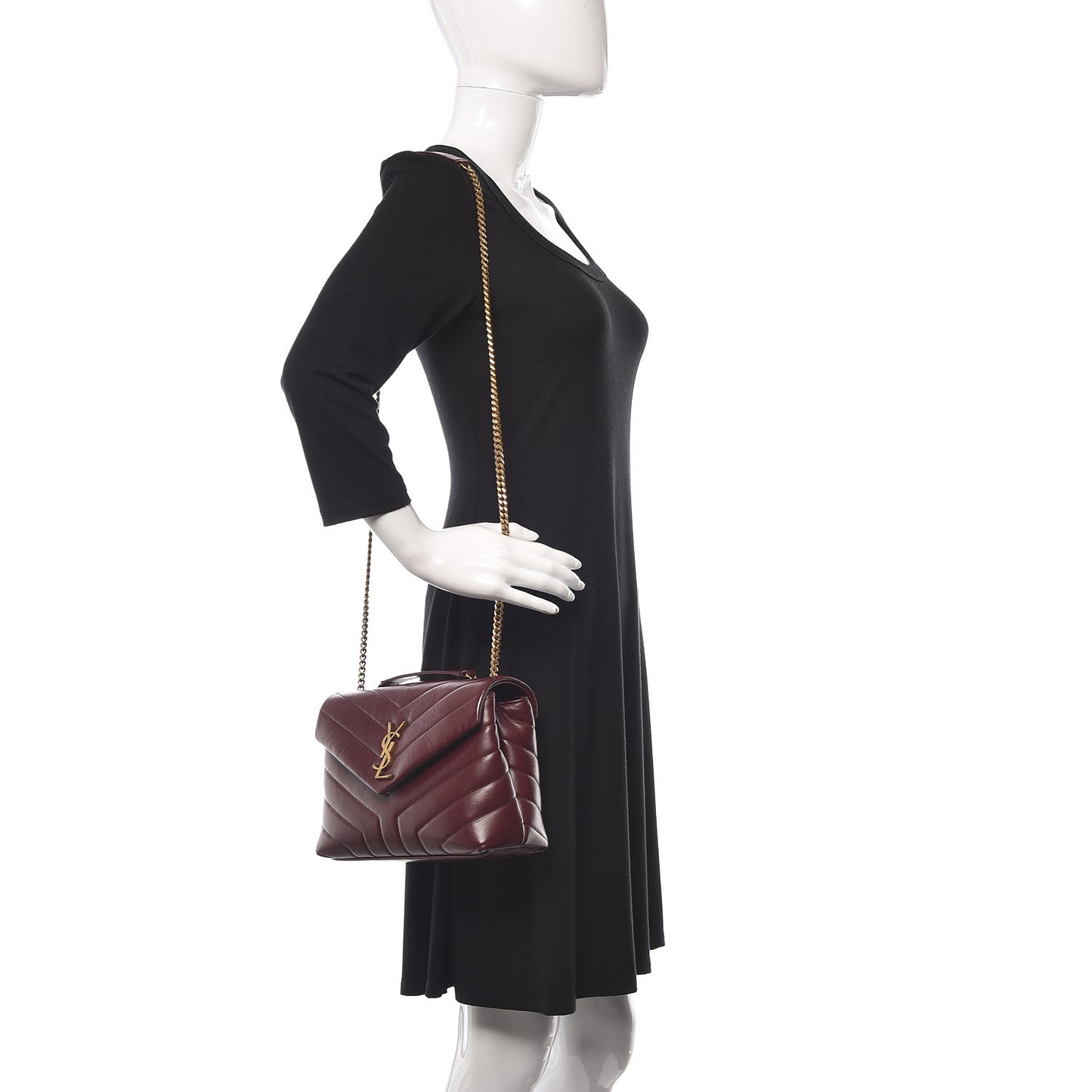 Calfskin Y Quilted Monogram Small Loulou Chain Satchel Palissandre