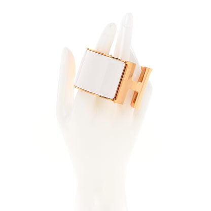 Hermes Enamel Extra Wide Clic Clac H Bracelet PM White 2 of 5