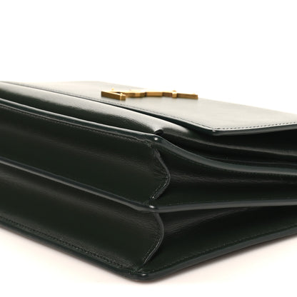 Saint Laurent Calfskin Medium Monogram Sunset New Vert Fonce 9 of 9