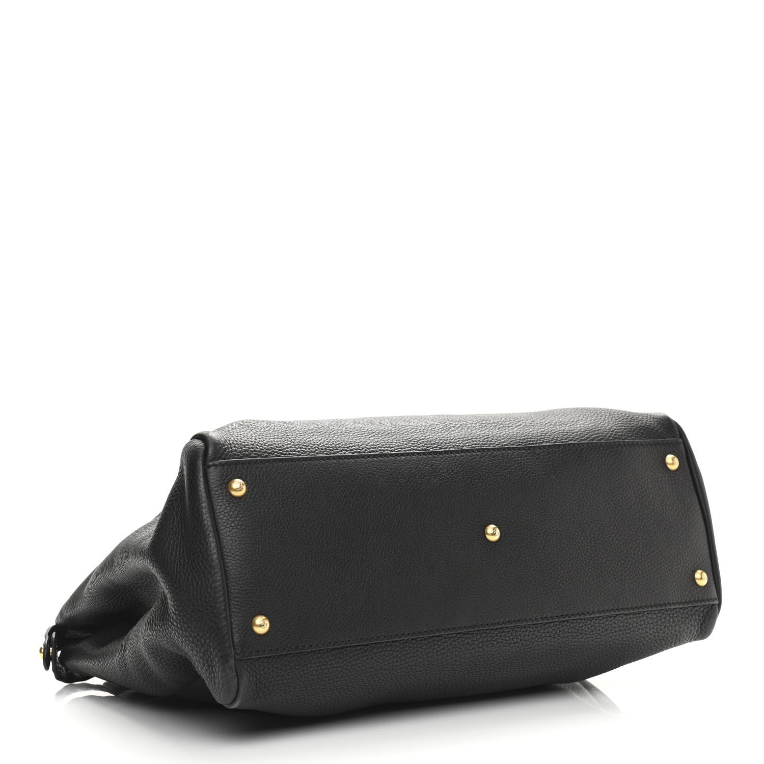Fendi Cuoio Romano Selleria Large Peekaboo Iconic Satchel Black Moro 4 of 16