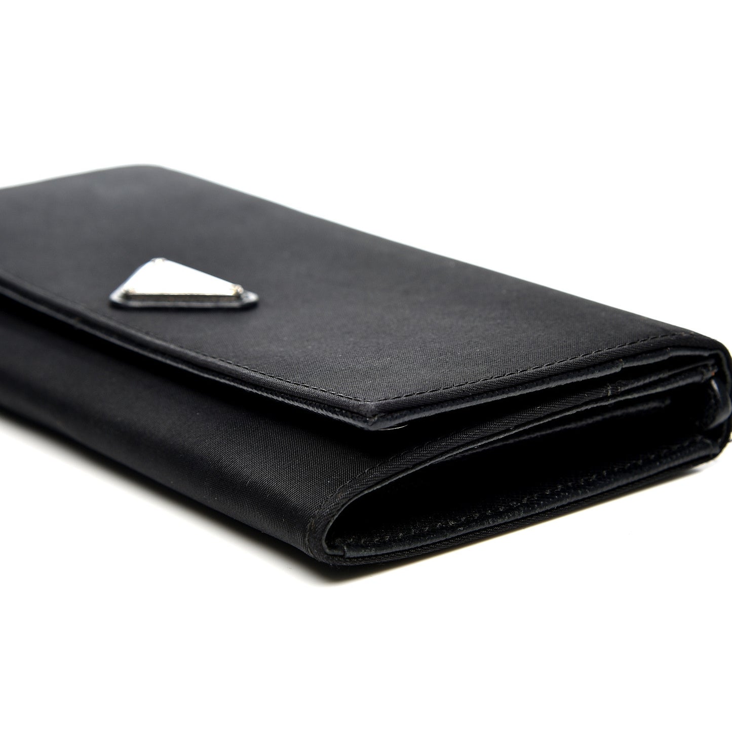 Tessuto Nylon Continental Flap Wallet Black