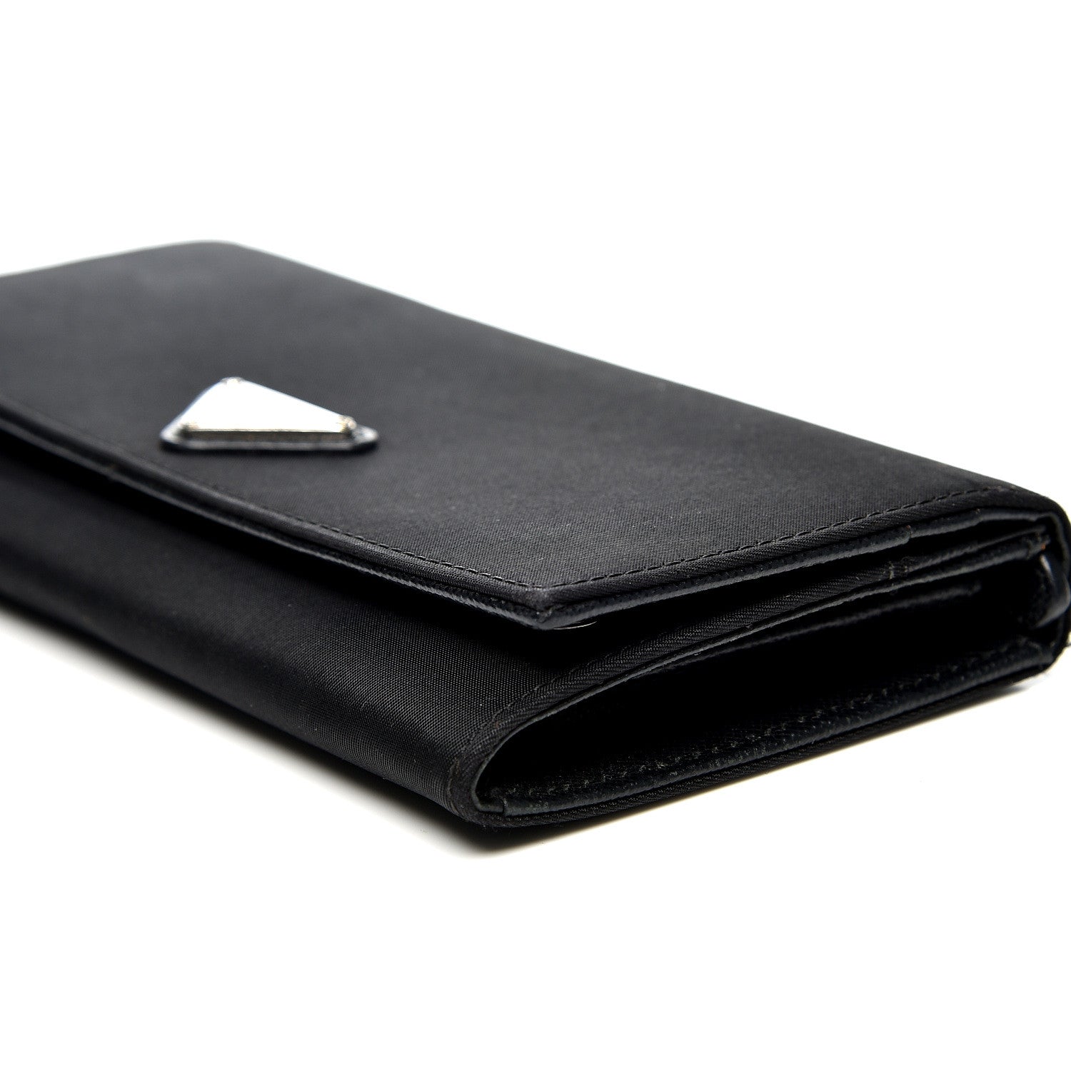 Prada Tessuto Nylon Continental Flap Wallet Black 7 of 12