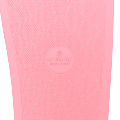 Gucci Rubber GG Monogram Perforated Womens Slide Sandals 36 Rose Box 7 of 9