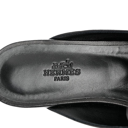 Hermes Goatskin Oz Mules 39 Black 7 of 8