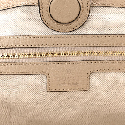 Gucci GG Supreme Monogram Textured Dollar Calfskin Web Medium Ophidia Shopping Tote Beige Mystic White Oatmeal 6 of 12