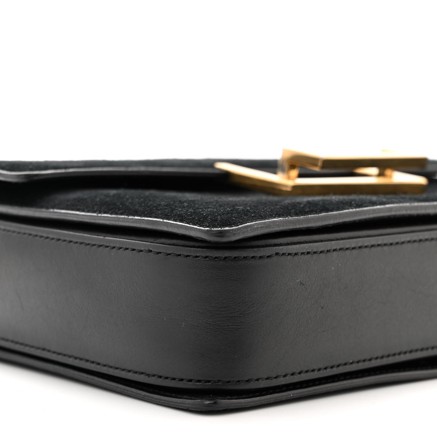 Suede Medium Classic Lulu Bag Black