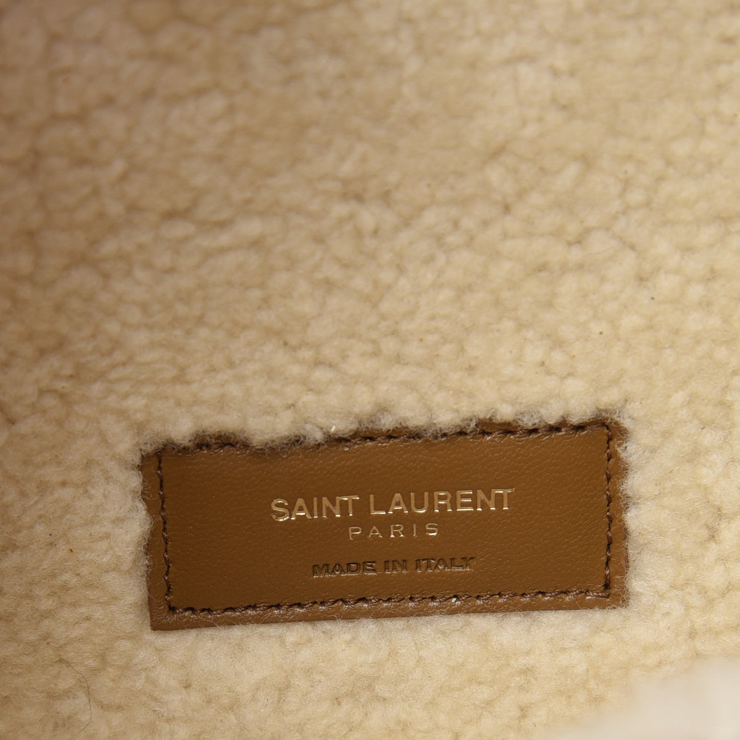 Shearling Suede Small Kate Satchel Light Ocre