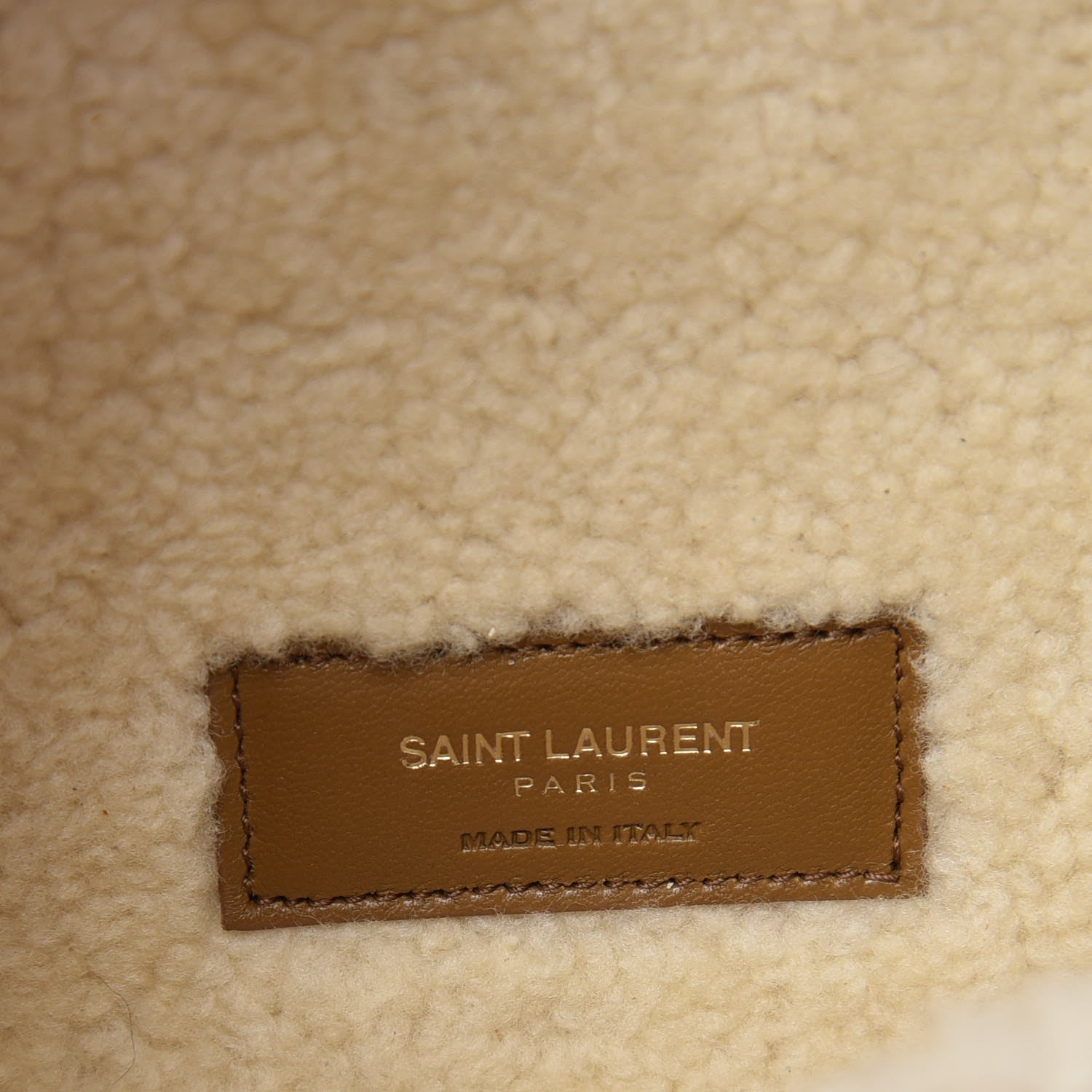 Saint Laurent Shearling Suede Small Kate Satchel Light Ocre 6 of 10