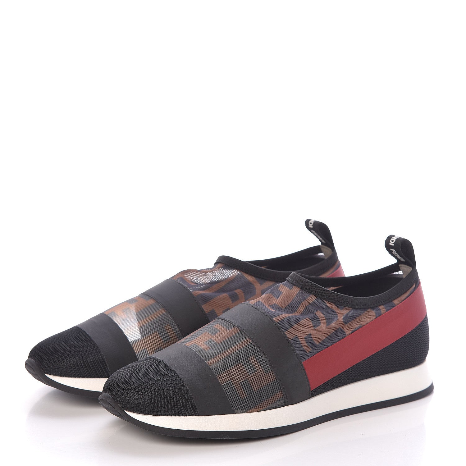 Fendi Technical Mesh FF Sneakers 35 Tobacco Red 3 of 7