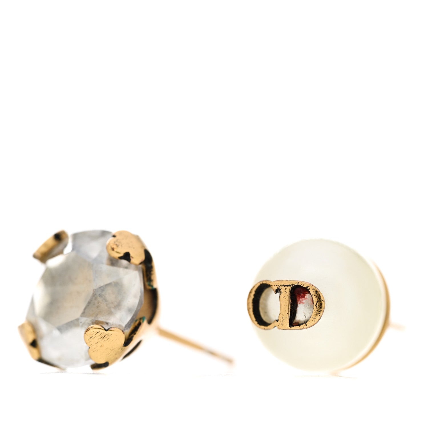 Christian Dior Pearl Crystal Tribales Bee Earrings Gold 5 of 5