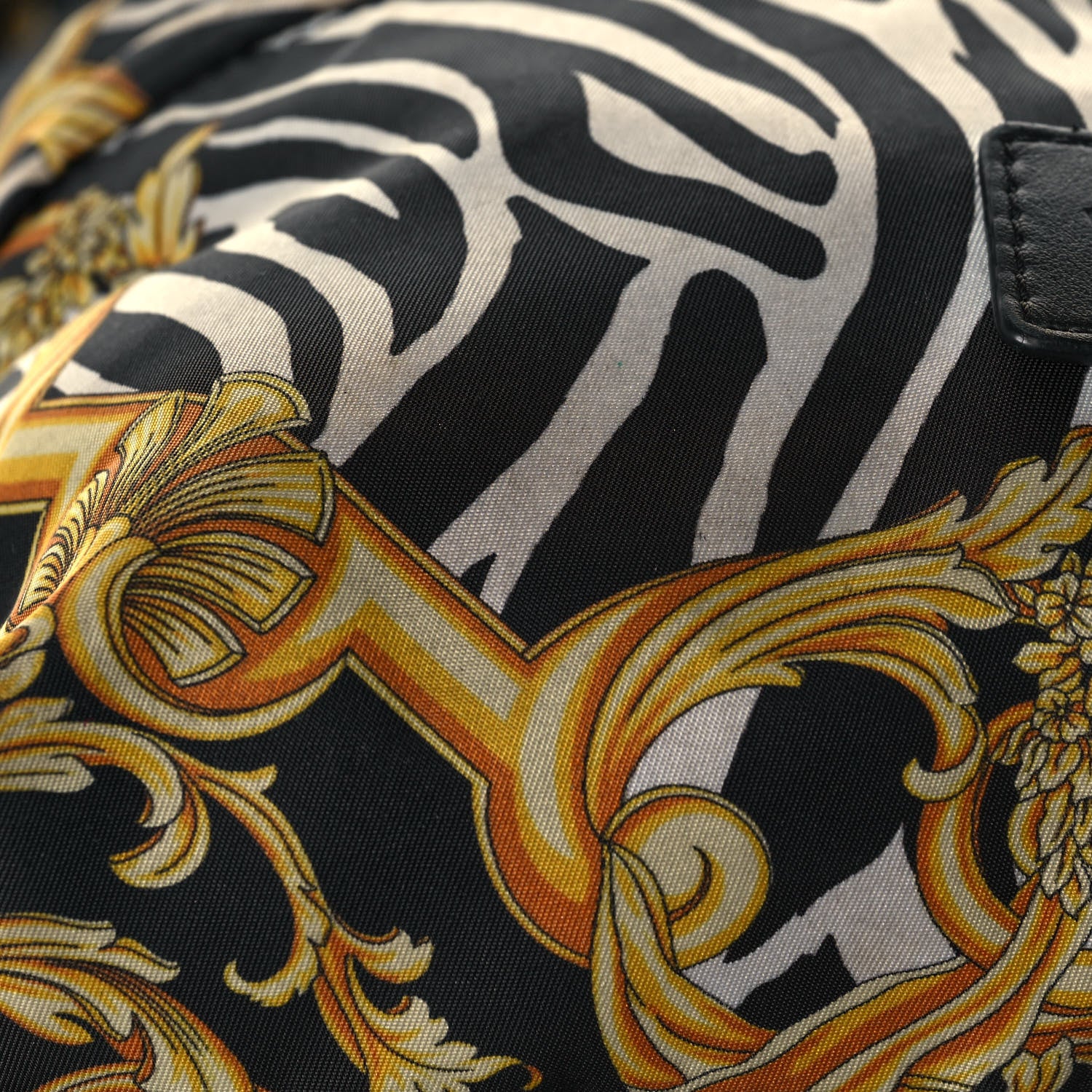Versace Nylon Baroque Zebra Print Backpack Black Multicolor 18 of 18