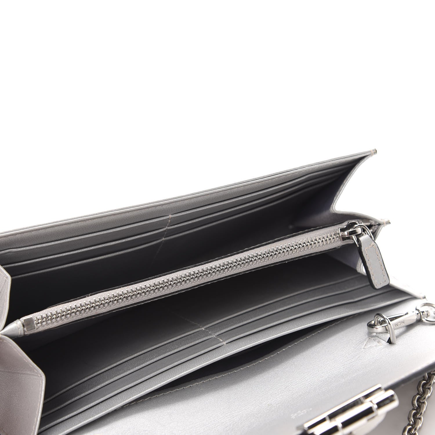 MCM Metallic Visetos Patricia Wallet On Chain Silver 5 of 12