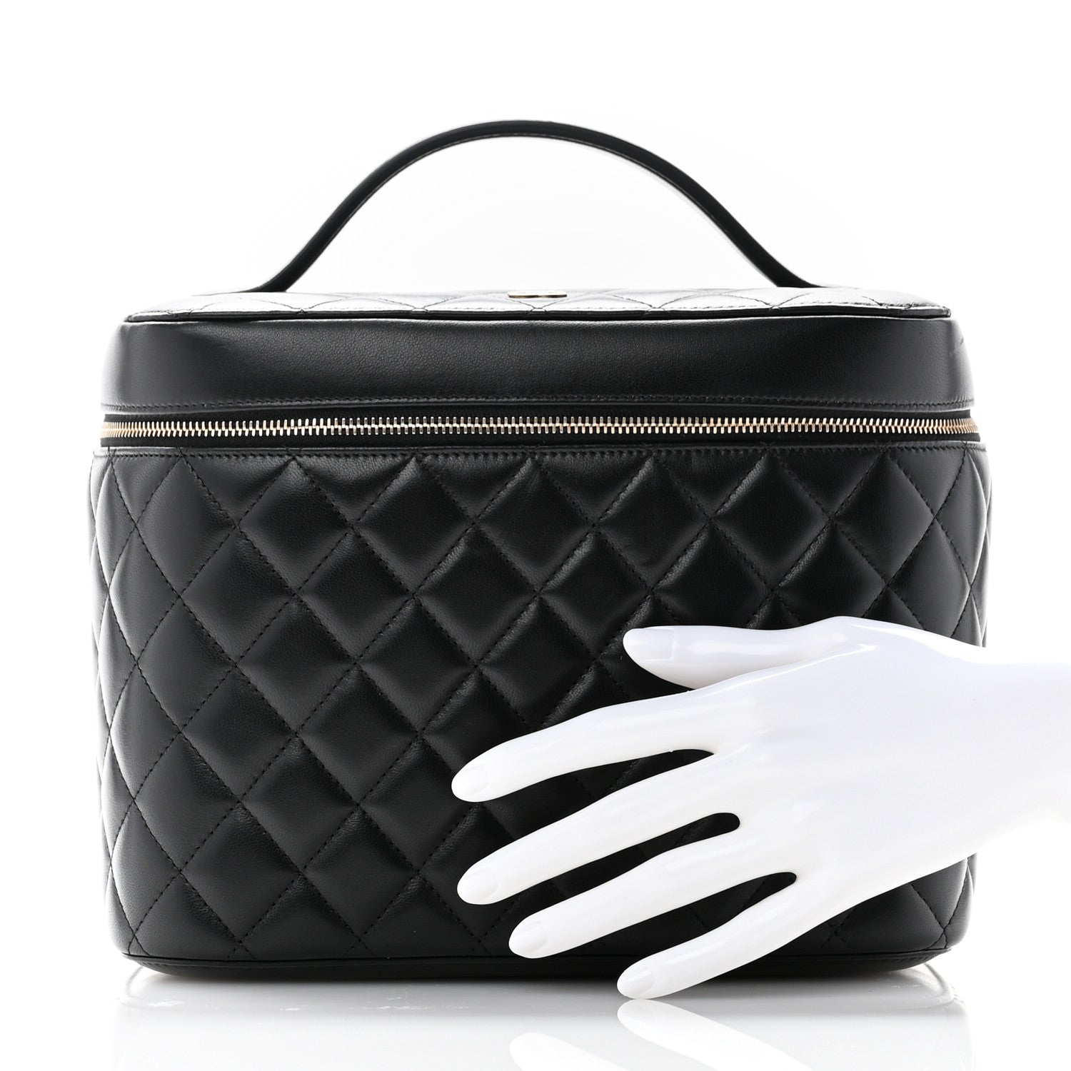 Chanel Lambskin Quilted Large Vanity Pouch Black 2 of 10