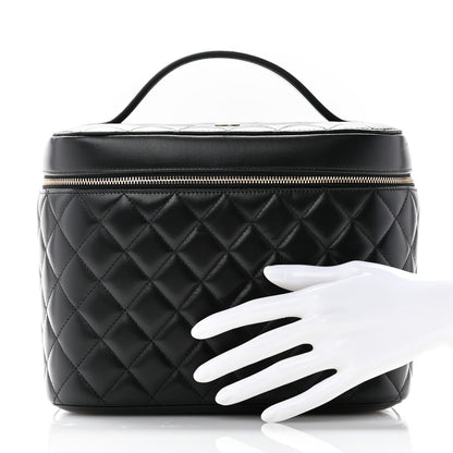Chanel Lambskin Quilted Large Vanity Pouch Black 2 of 10