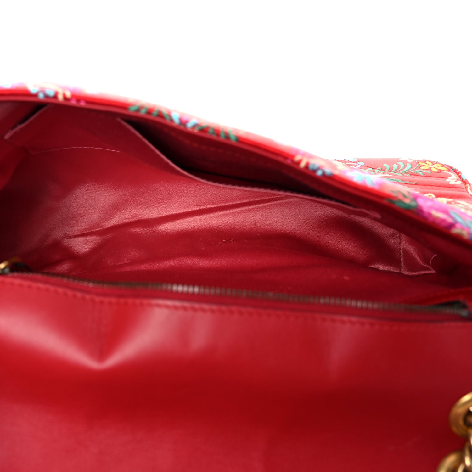 Gucci Jacquard Matelasse Floral Medium GG Marmont Shoulder Bag Red 5 of 19
