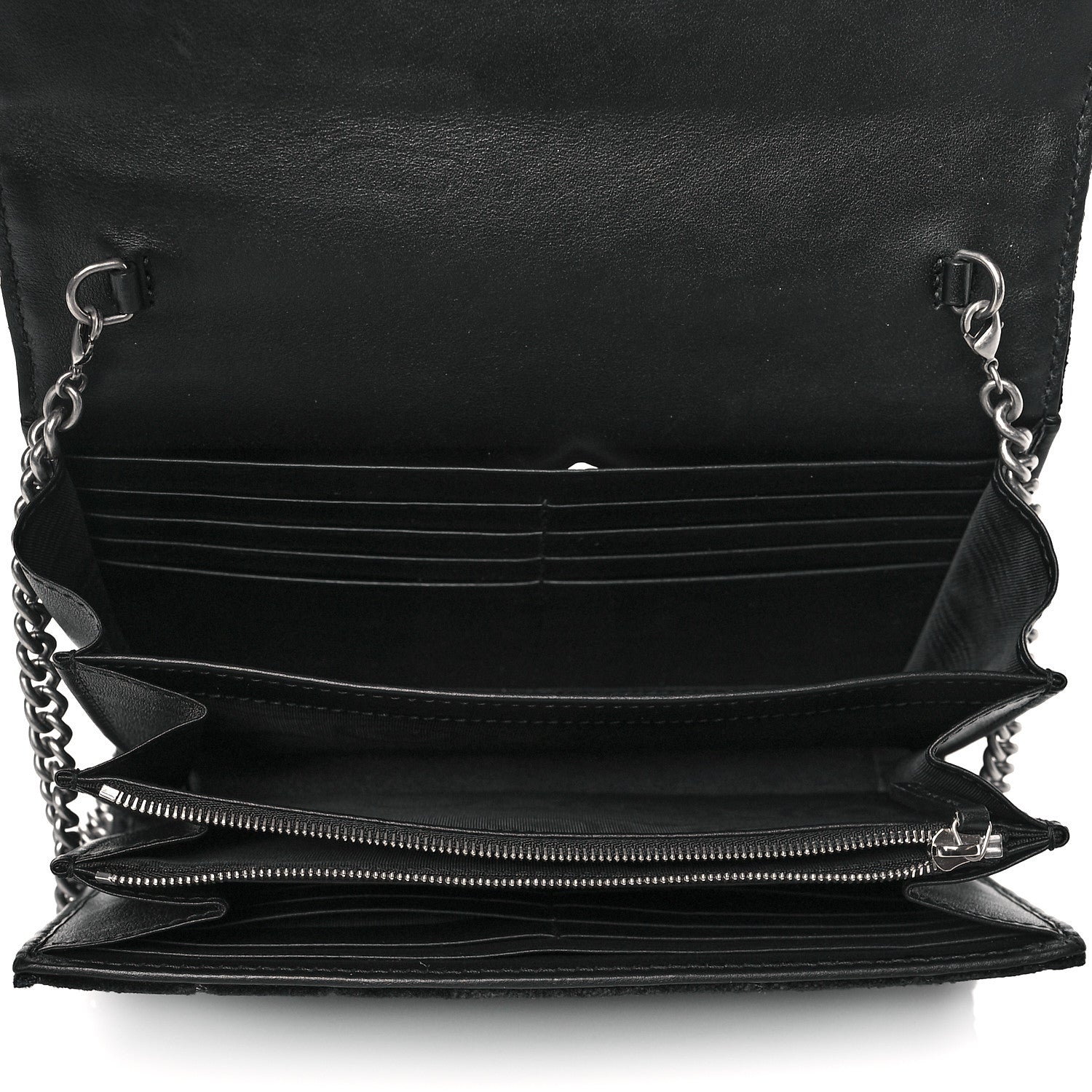 Gucci Velvet GG Monogram Mini Dionysus Chain Wallet Black 5 of 9