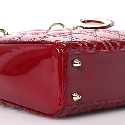 Christian Dior Patent Cannage Small Lady Dior Cherry Red 10 of 14