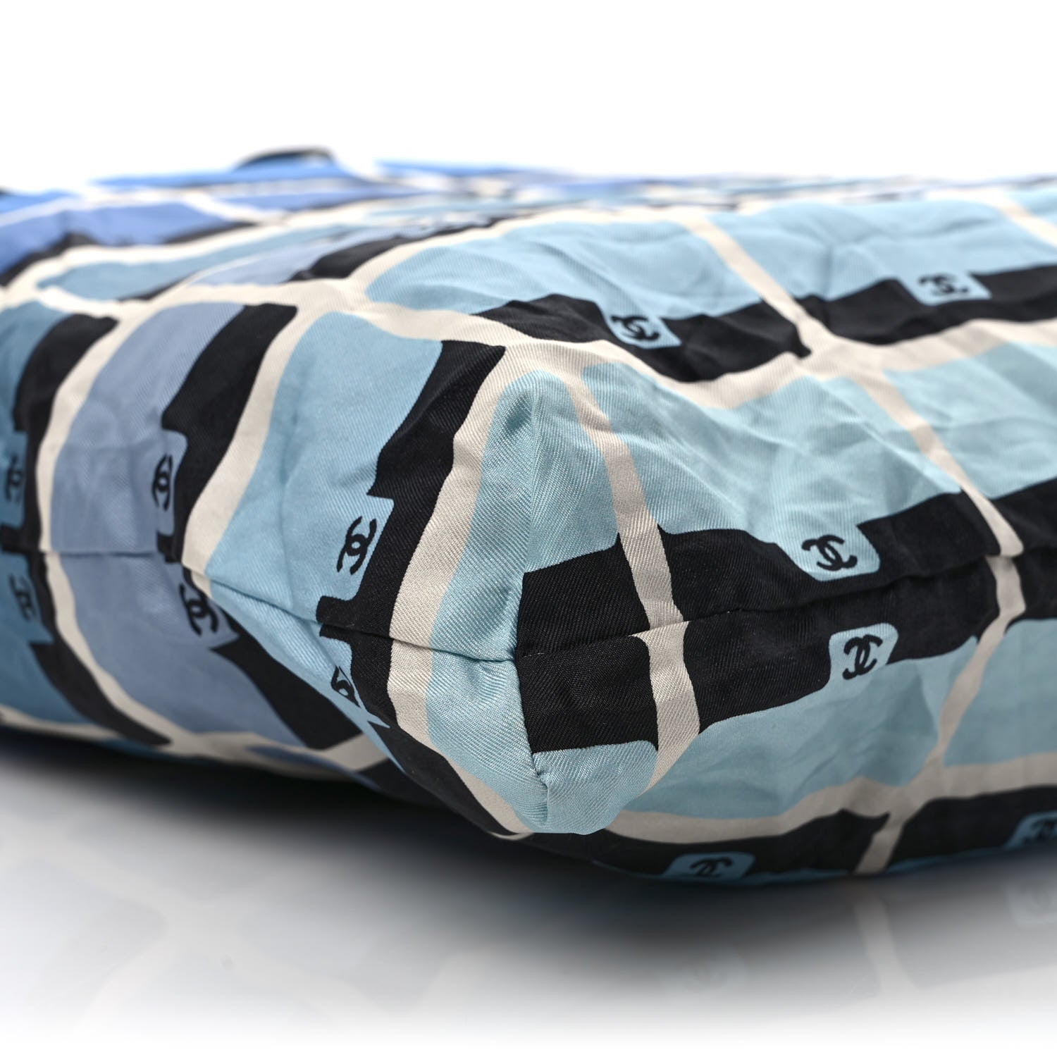 Chanel Caviar Fabric Foldable Tote Bag With Chain Black Multicolor 12 of 14