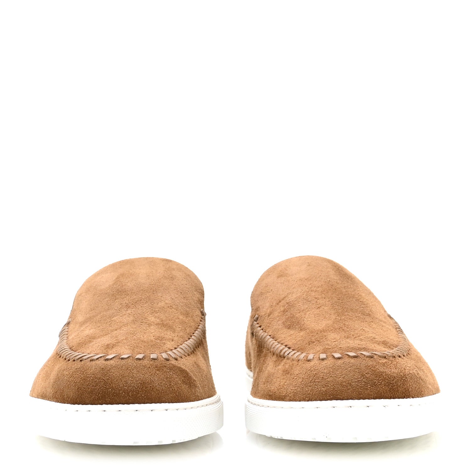 Hermes Suede Goatskin Mens Julian Loafers 42 Brun Frume 3 of 9