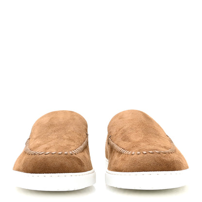 Hermes Suede Goatskin Mens Julian Loafers 42 Brun Frume 3 of 9