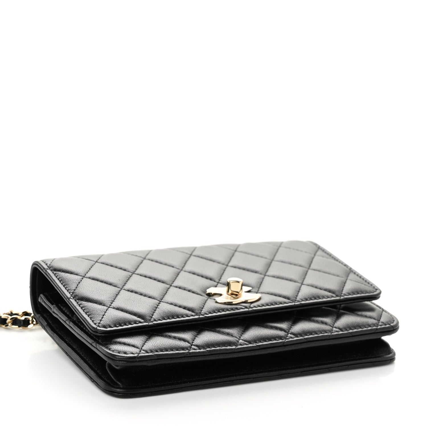 Chanel Lambskin Quilted Trendy CC Wallet On Chain WOC Black 5 of 13