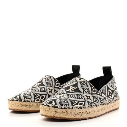 Louis Vuitton Jacquard Since 1854 Starboard Espadrille Flats 35 Grey 4 of 10