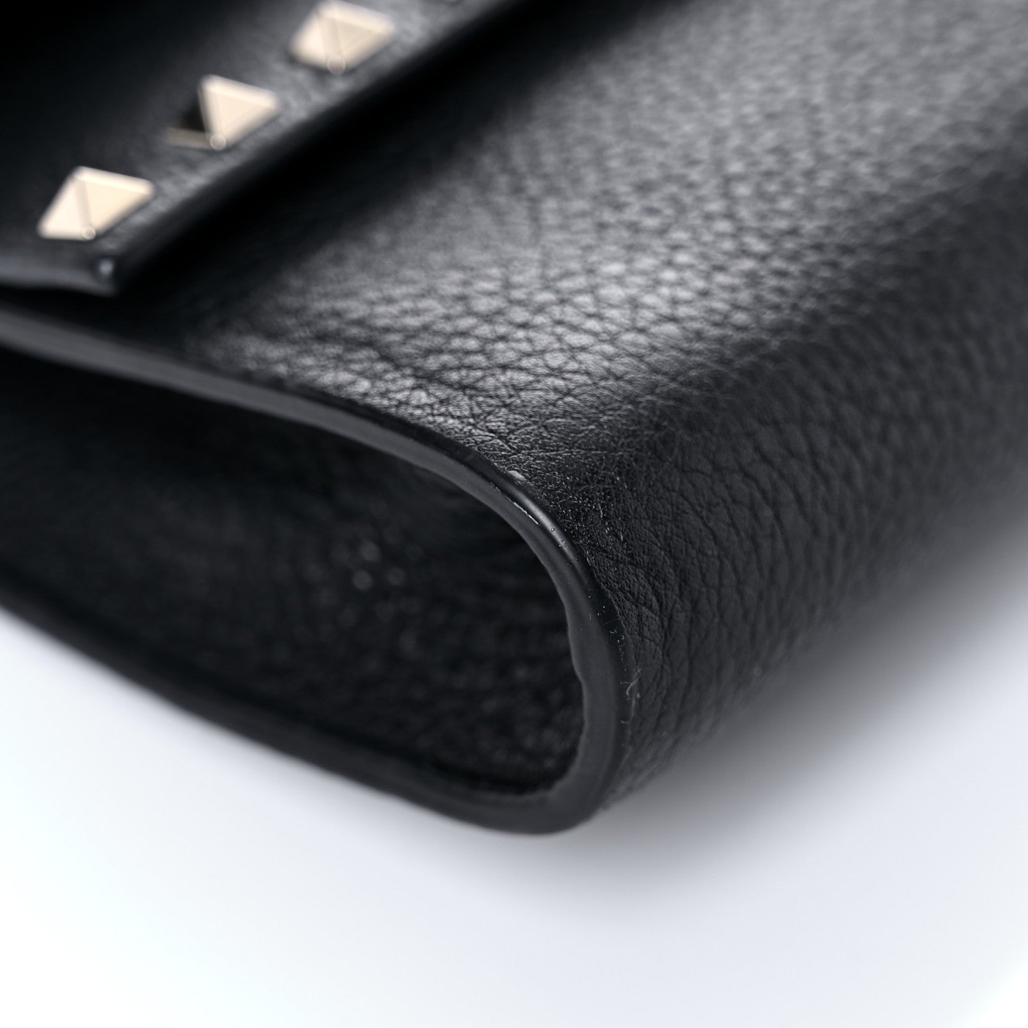 Valentino Garavani Pebbled Calfskin Rockstud Double Flap Crossbody Bag Black 7 of 16