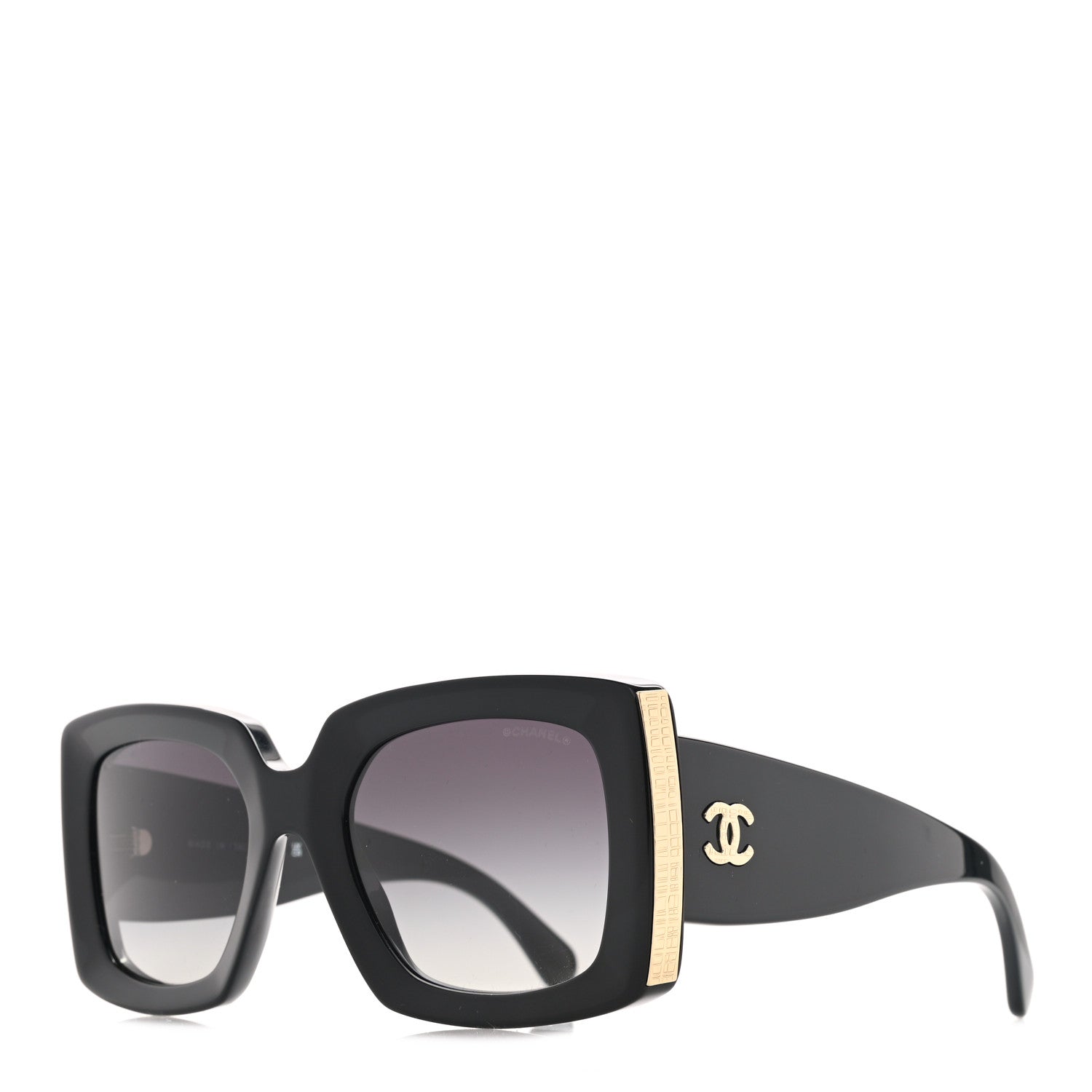 Chanel Acetate Rectangle Sunglasses 5435 Black 1 of 8