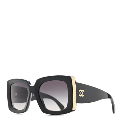 Chanel Acetate Rectangle Sunglasses 5435 Black 1 of 8