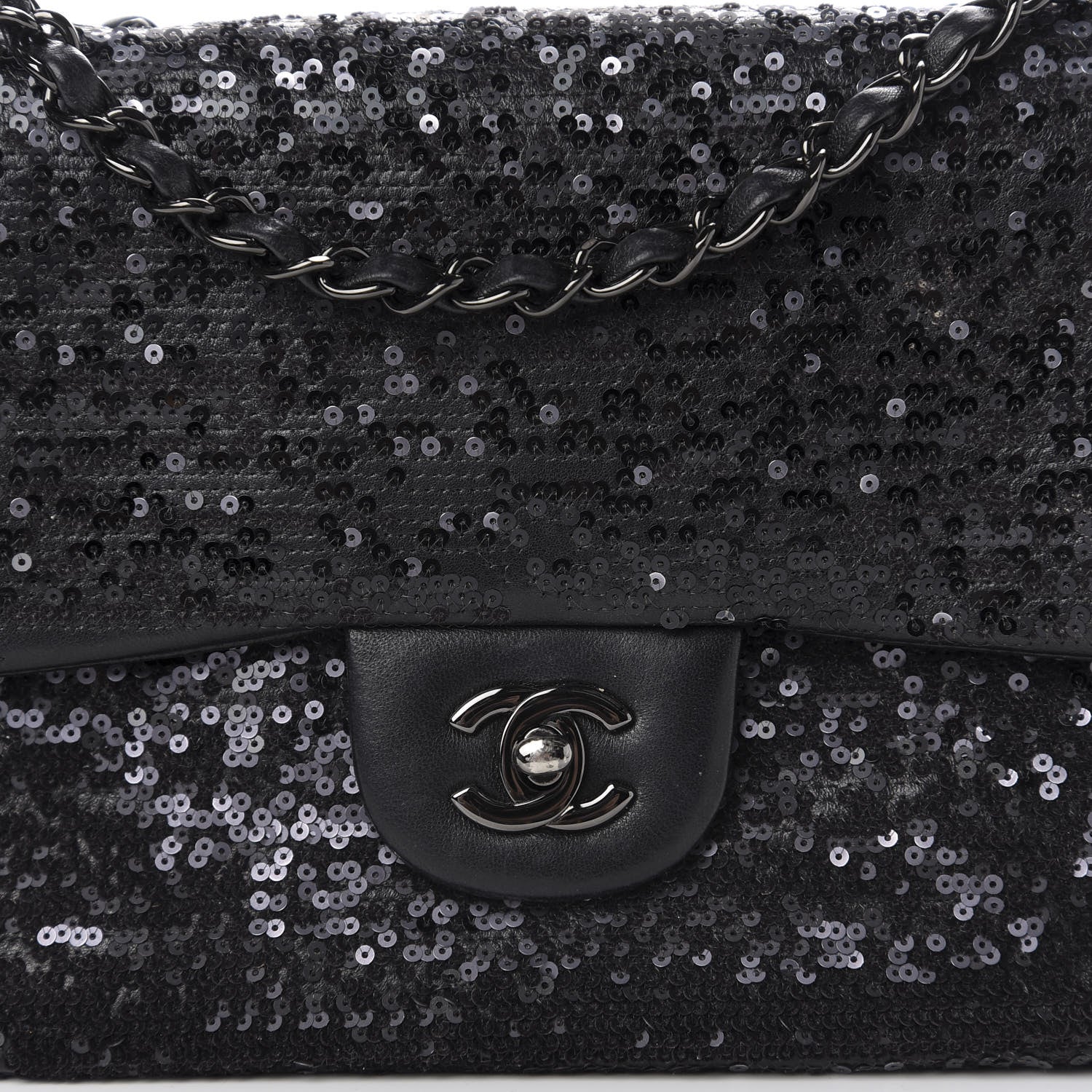 Chanel Sequin Lambskin Medium Moonlight on Water Flap Black 12 of 12