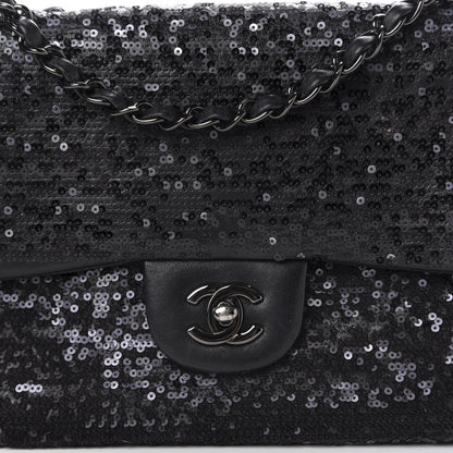 Chanel Sequin Lambskin Medium Moonlight on Water Flap Black 12 of 12