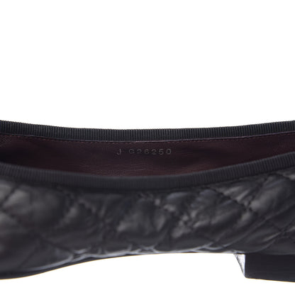 Chanel Aged Calfskin Quilted Cap Toe Ballerina Flats 41 Black 7 of 12