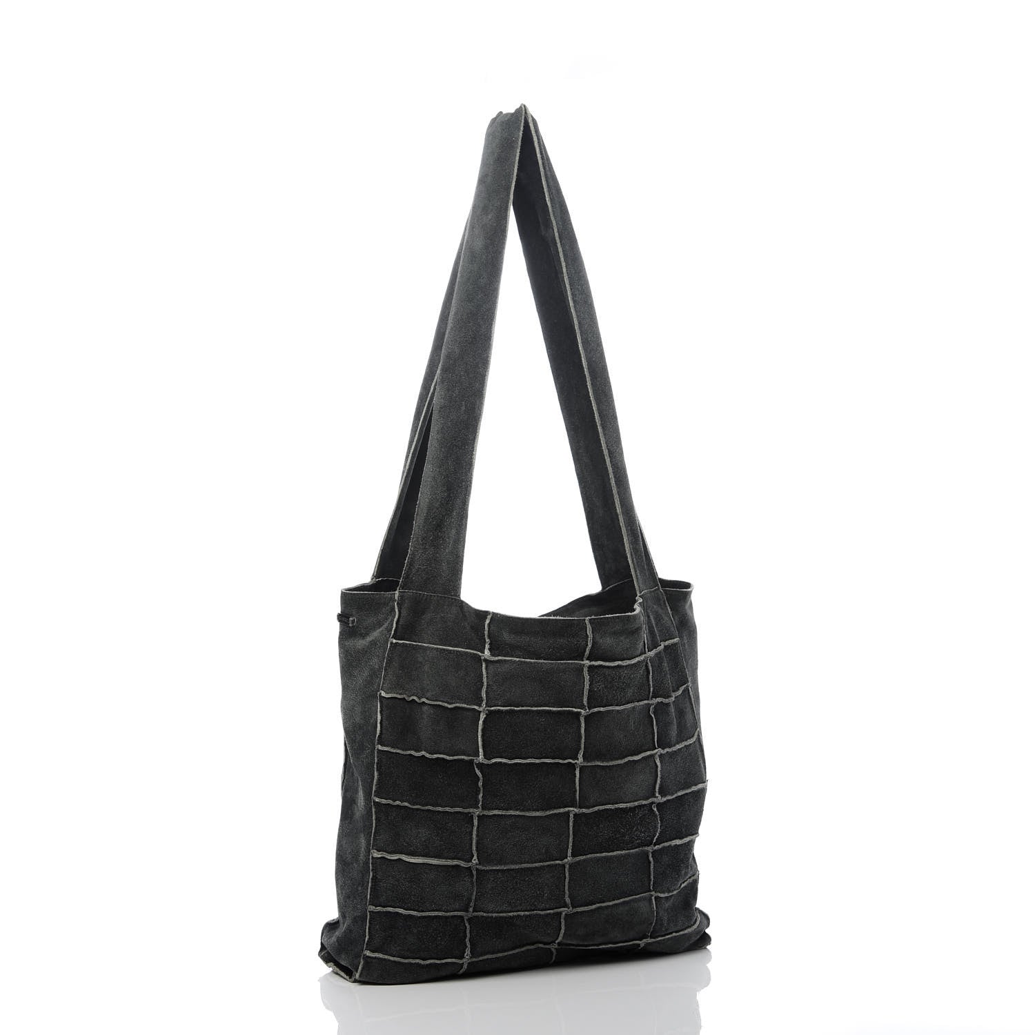 Chanel Suede Patchwork Shoulder Bag Charcoal Grey 3 of 10