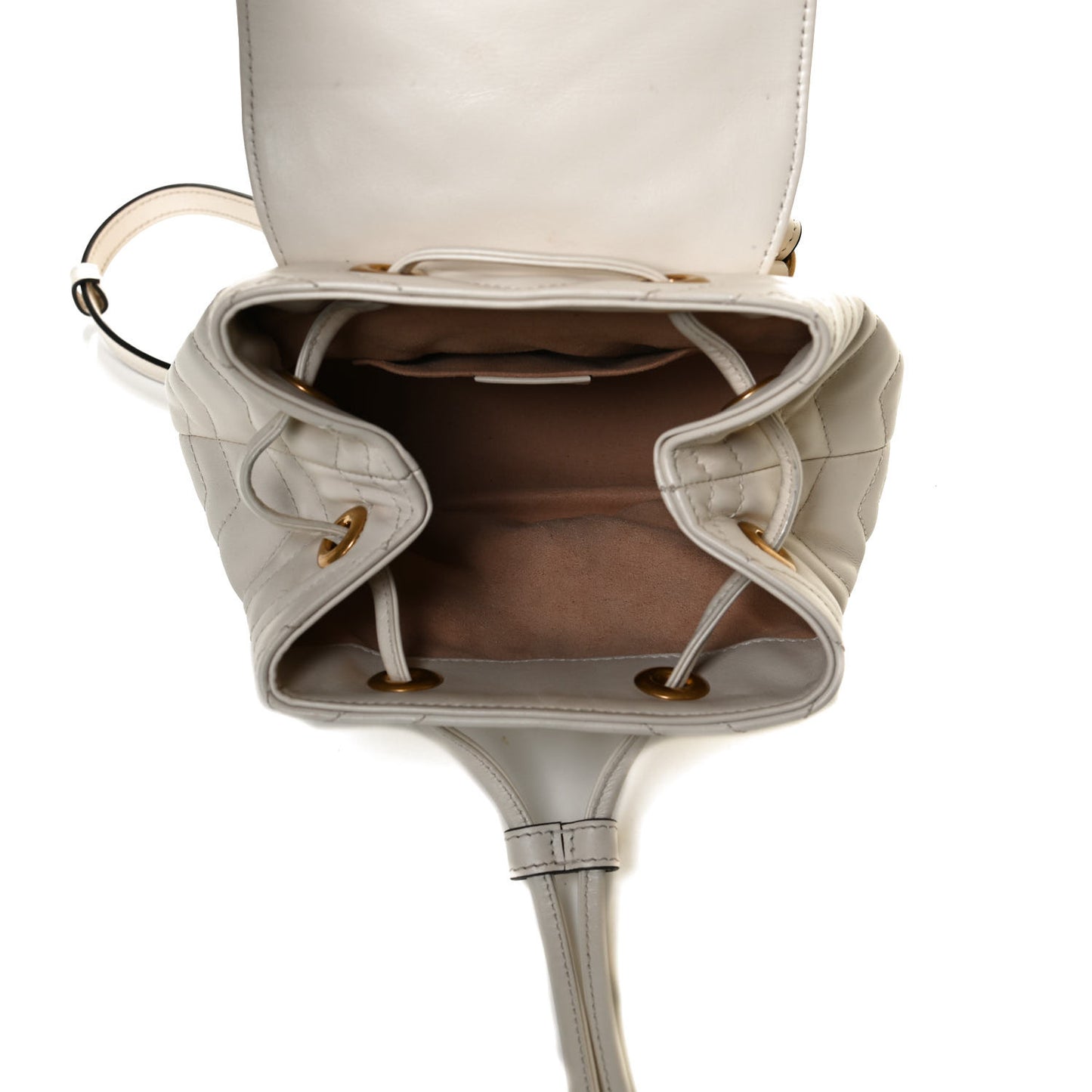 Calfskin Matelasse GG Marmont Flap Backpack White
