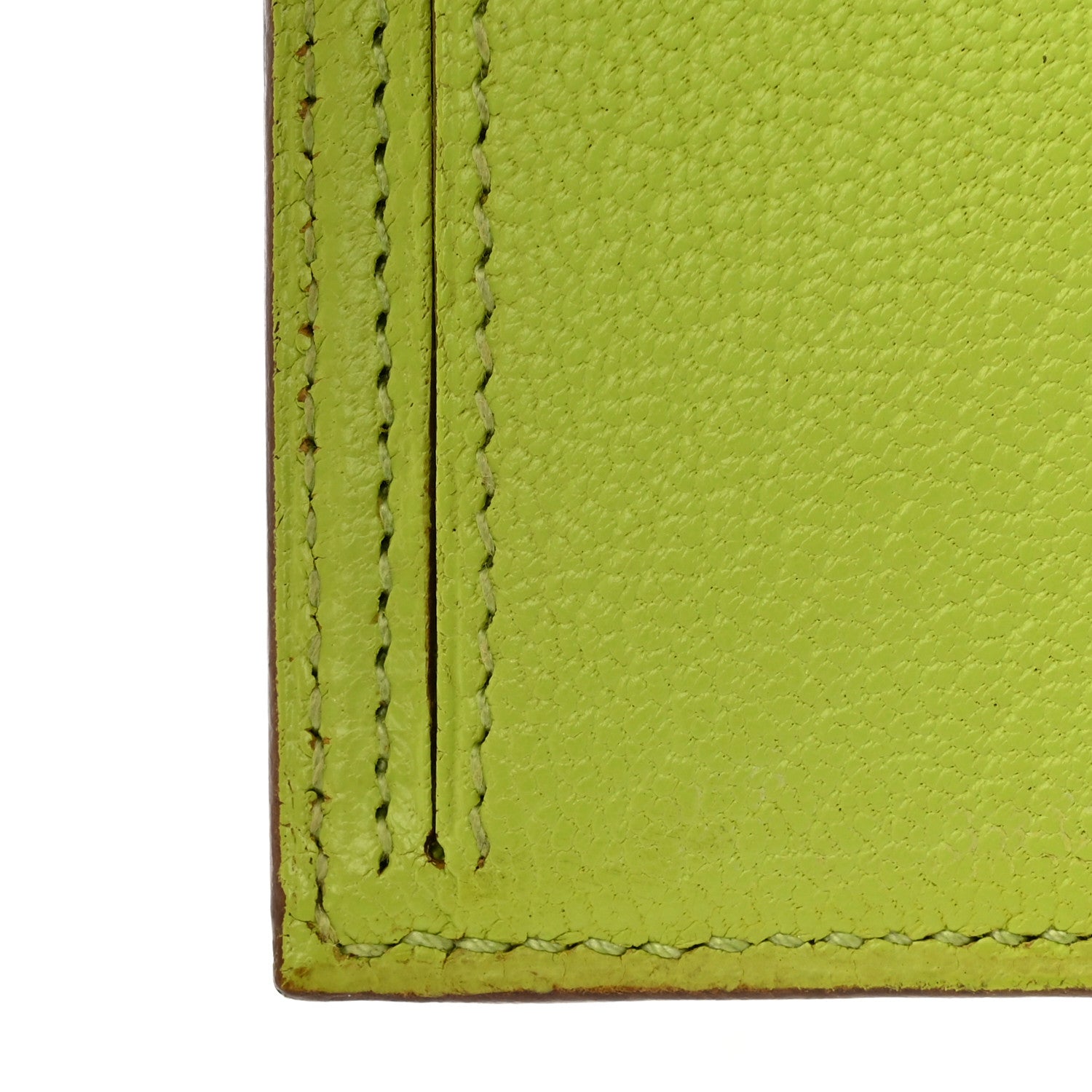 Hermes Chevre Mysore Tri-Fold Bearn Wallet Lime 10 of 15