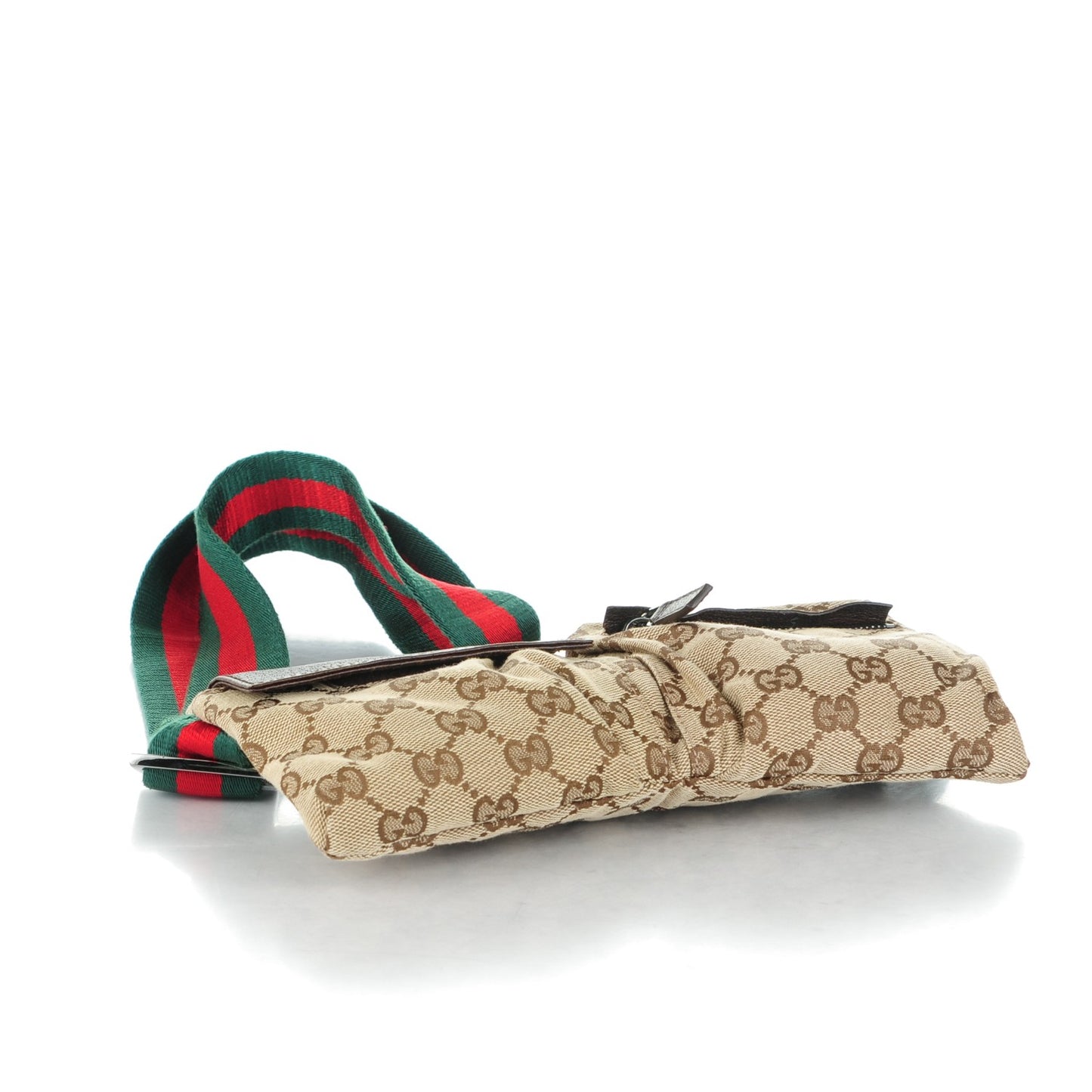 GG Monogram Double Pocket Belt Bag Dark Brown