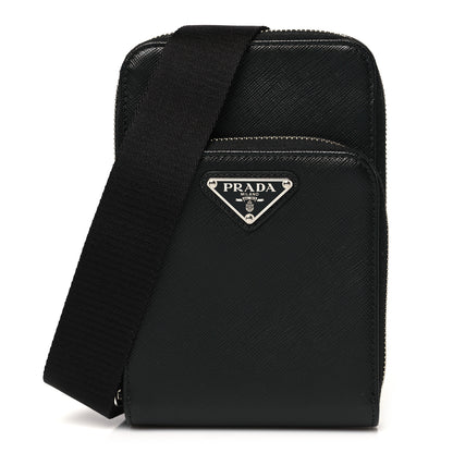 Prada Saffiano Smartphone Case Crossbody Black 1 of 10